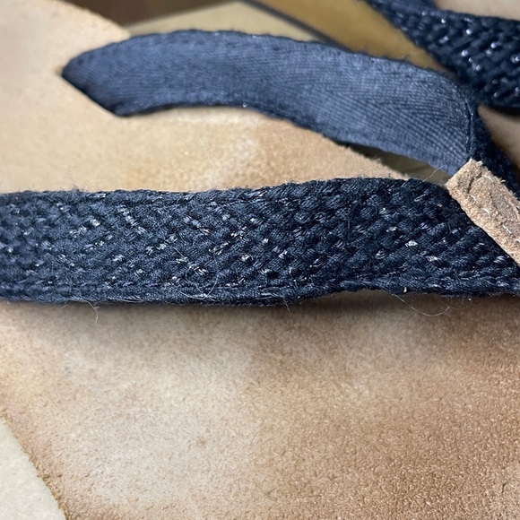 Reef Salty Air Flip Flops Black Woven Straps with Glitter. Womens size 8 - Picture 8 of 9